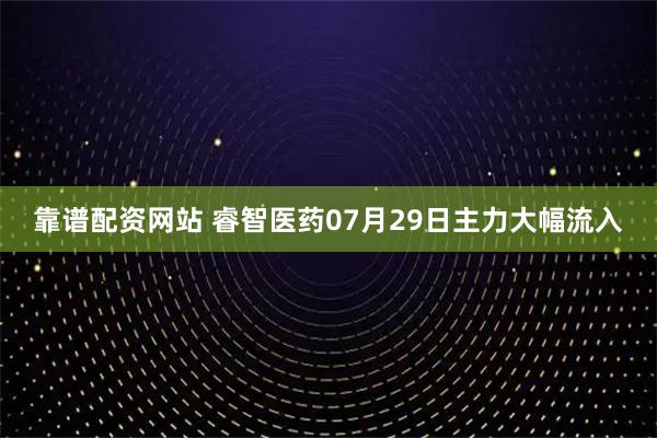 靠谱配资网站 睿智医药07月29日主力大幅流入